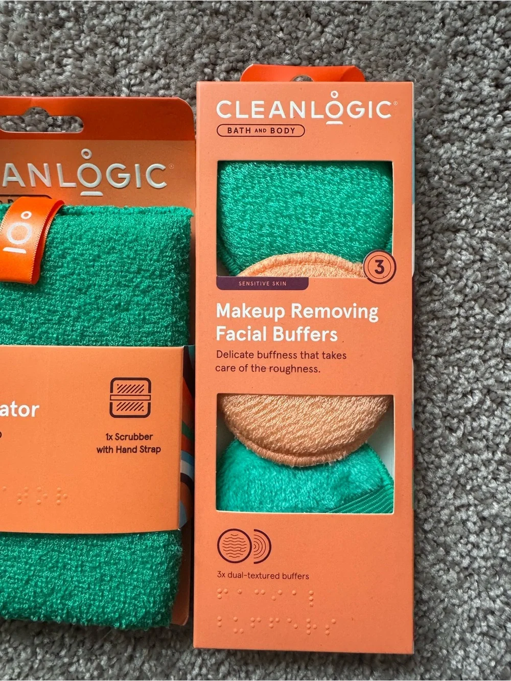 Cleanlogic Bath & Body Exfoliating Spa Bundle Stretch Cloth Facial Buffers